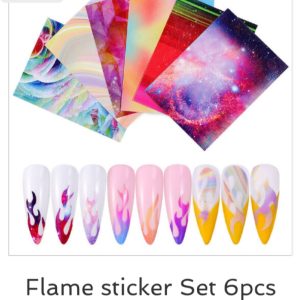 Flame Stickers – 6 Pce Set