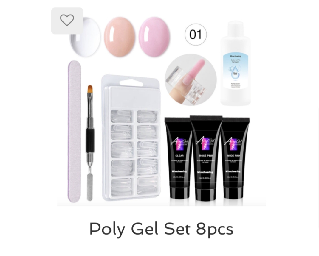 Complete 8‑piece poly gel set