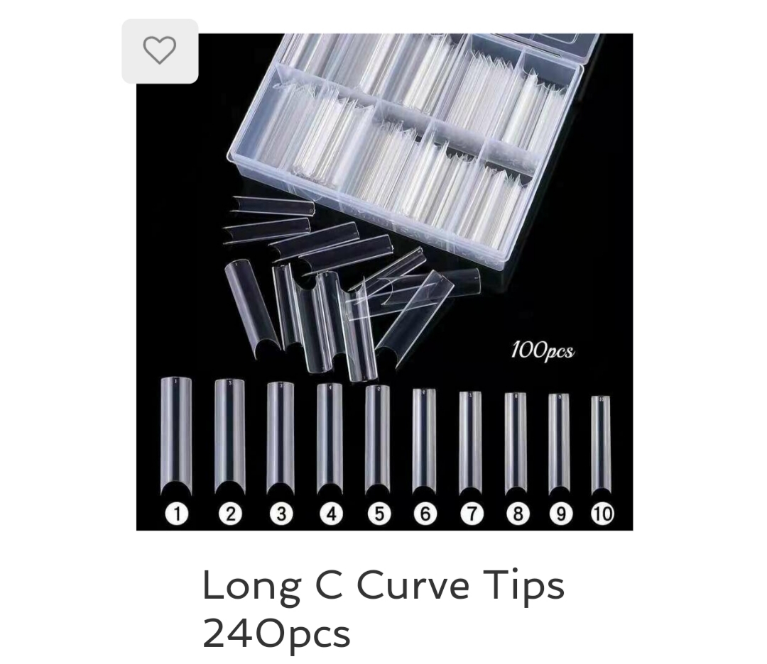 Long C Curve Nail Tips – 100 Pieces