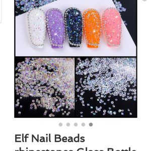 Elf Nail Beads Rhinestone Crystals – 12g Glass Bottle