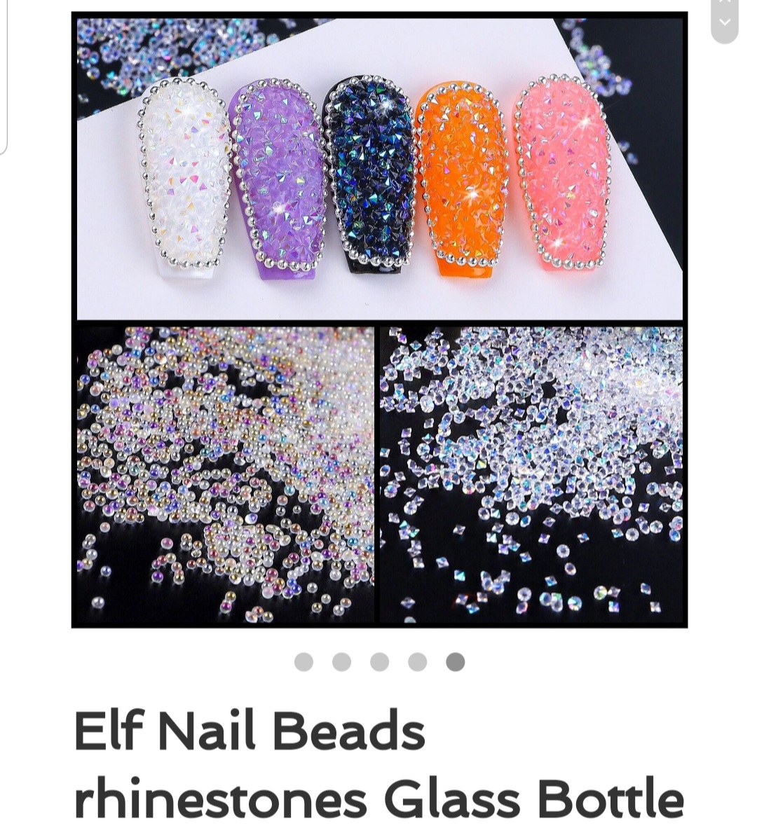 Elf Nail Beads Rhinestone Crystals – 12g Glass Bottle
