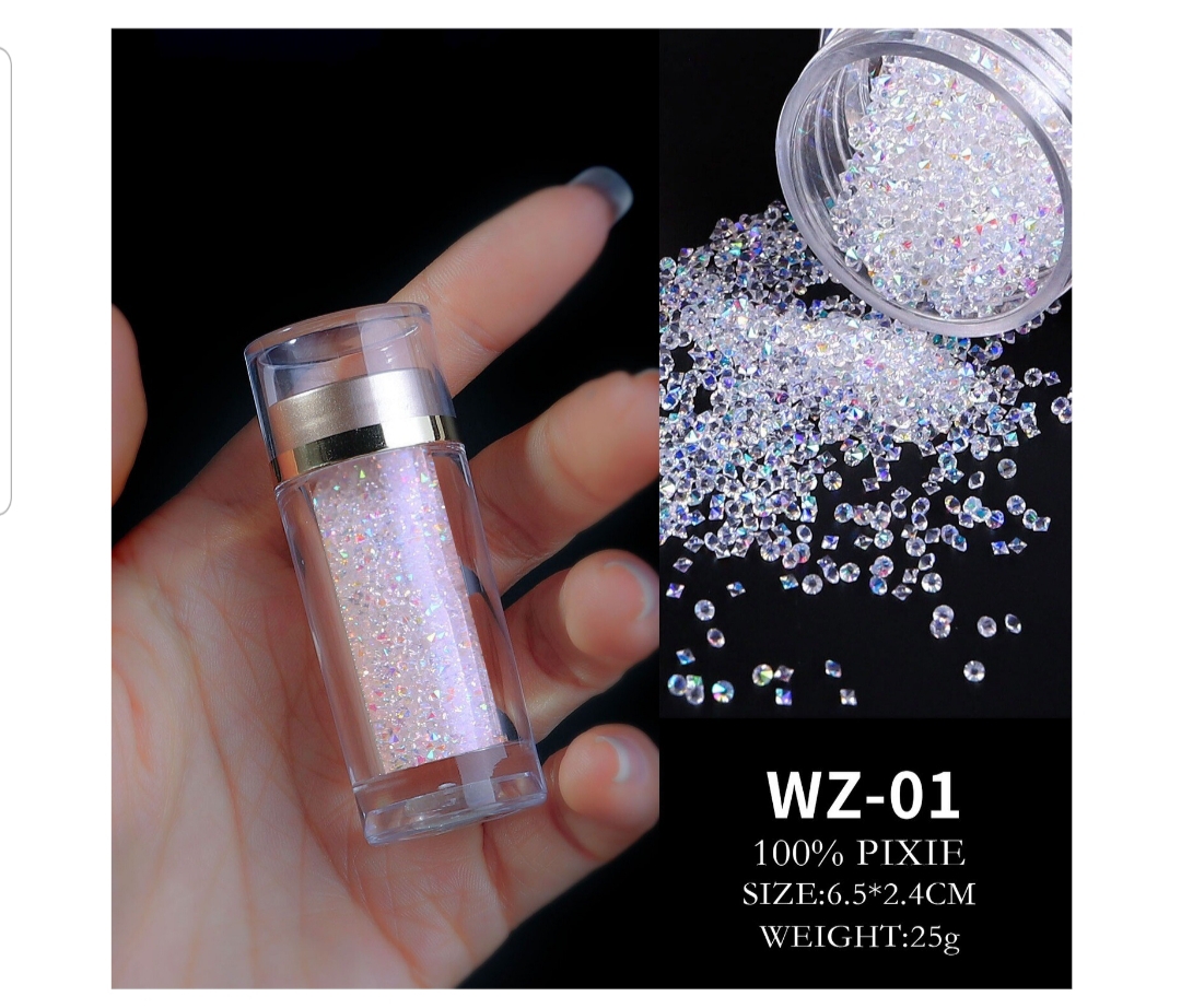 Elf Nail Beads Rhinestone Crystals – 12g Glass Bottle - Image 4
