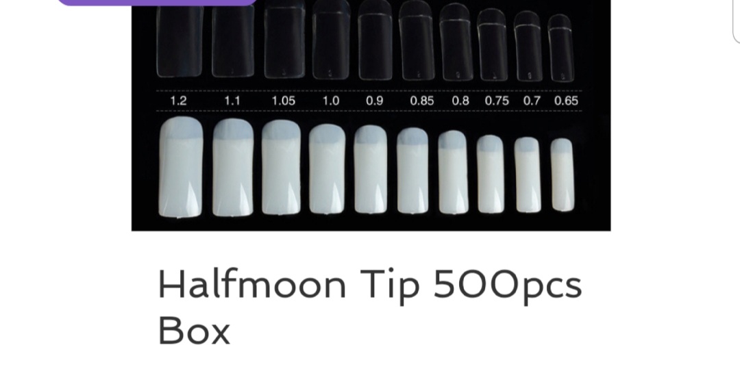 500-PCE French Half Moon Uncut Tips