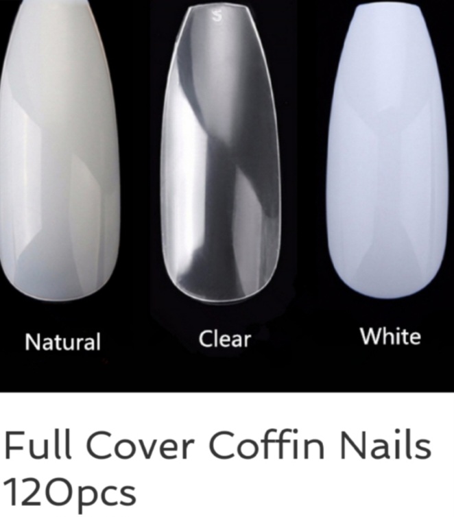 100-piece Coffin Full Cover Nails