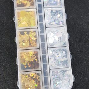 Gold and Silver Hearts Nail Art Set