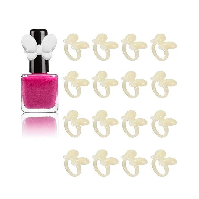 50-Piece Butterfly Nail Gel Bottle Rings