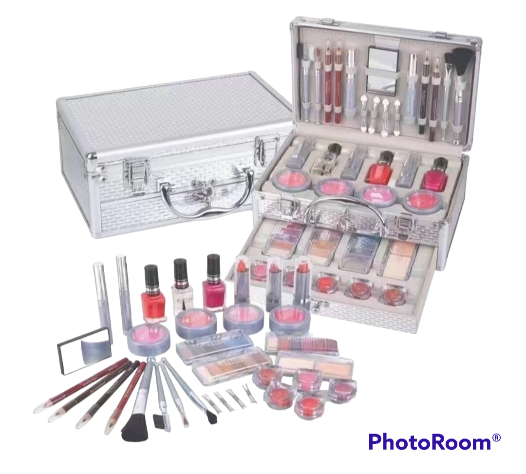 Suitcase Metal Side-Out Makeup Set