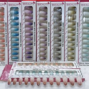 Press-On Nails 12-Piece – 2 Sets Glitter Designs