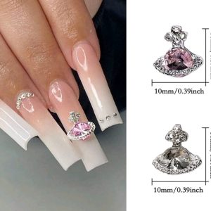 Planet Nail Charms – Pink & Silver (2 Pce Set)