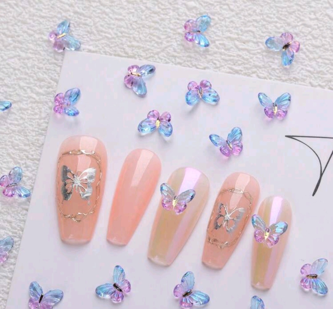 Clear 2-Tone Butterfly – 2 Pce Set