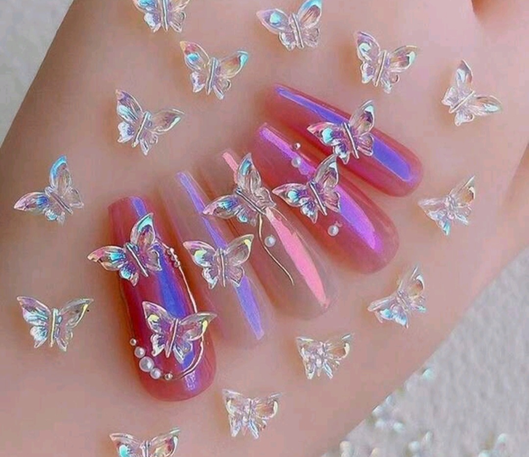 Clear Butterfly Nail Art – 2 Pce Set