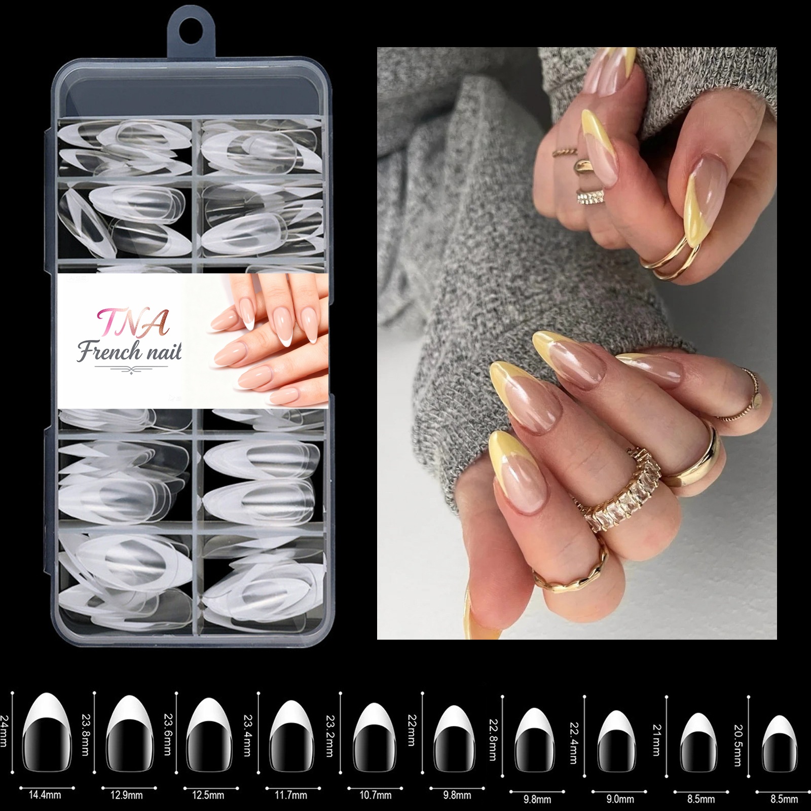 White french full nails 120pce - Image 2